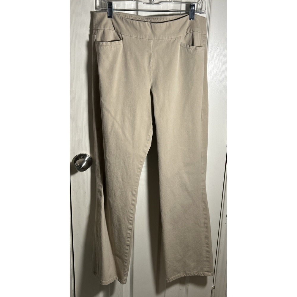 Soft Surroundings Pants Khaki Beige Stretch Womens M Pull On